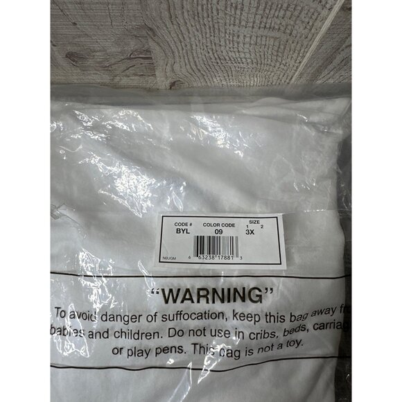 Adrian Delafield Womens Plus Size 3X White Tunic Top Loose Fit Cotton Blend - Picture 8 of 8